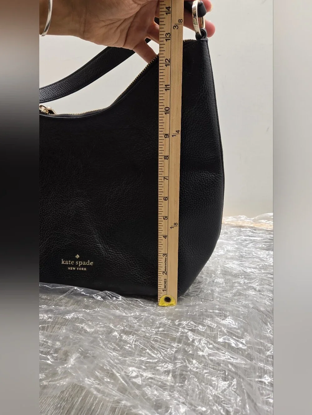 Kate Spade New‎ York Knott Large Shoulder Bag Black Pebbled Leather K8140 Hobo